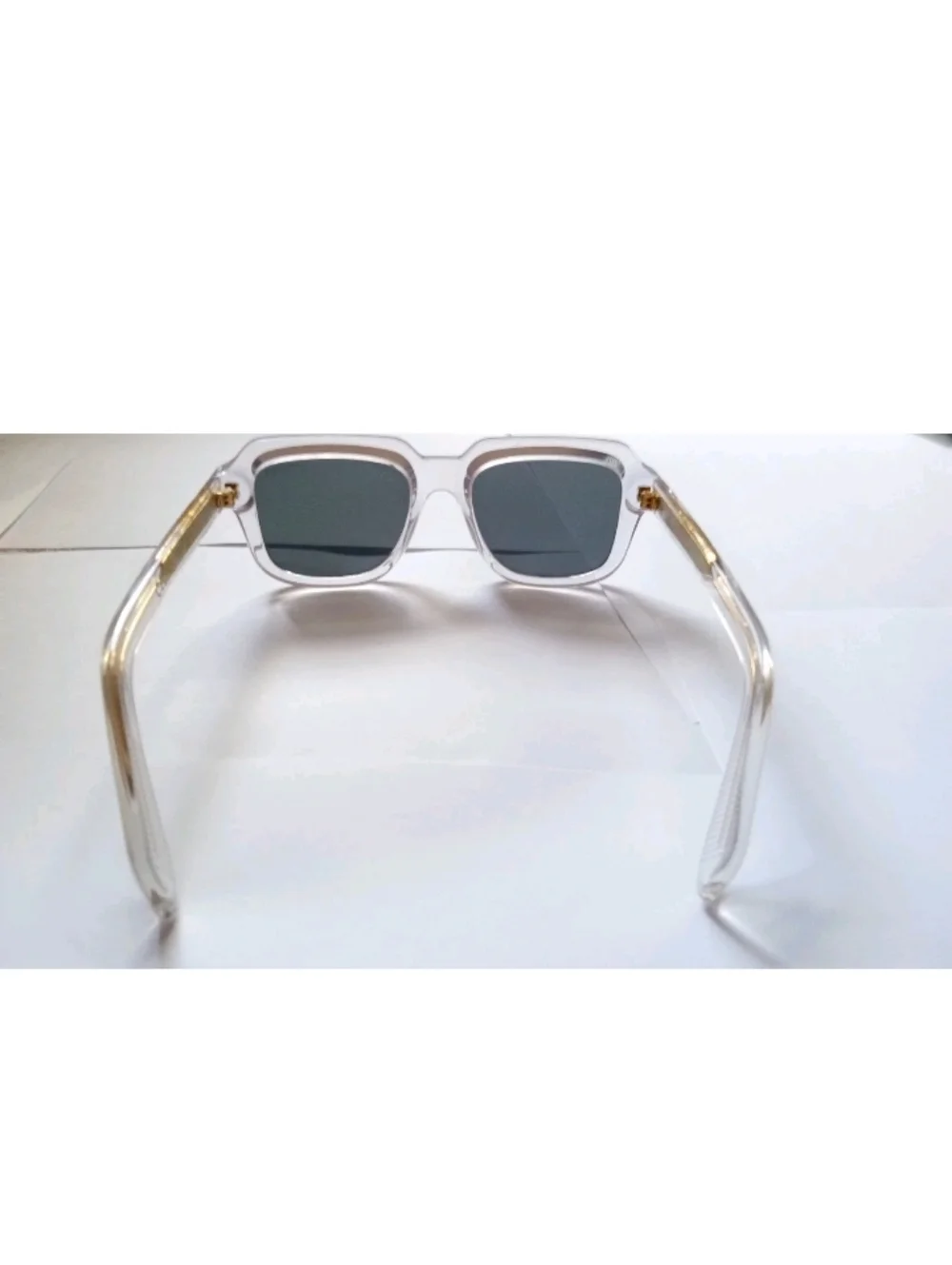 Clear Frame Sunglasses with Dark Lenses